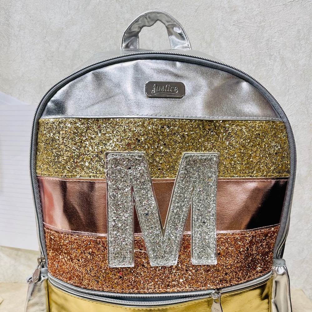 JUSTICE BACKPACK LETTER M